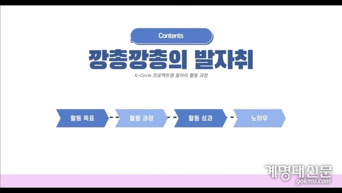 K-circle 페스티벌에서 발표된 PPT 화면 (교육혁신팀)
