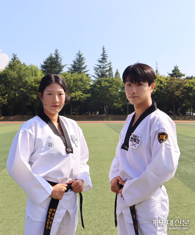 MBN 태권도 오디션 프로그램에서 좋은 성적을 거둔 김나현 씨(좌측)와 전형건 씨(우측).